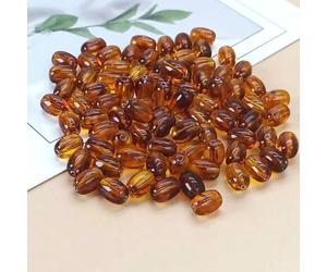 100/200 pièces Perles de rocaille ovales vintage ambre tie-dye pour bracelets, colliers, espaceurs, accessoires de bijouterie DIY 100 pièces,200 piècesPMMA