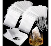 100/200 pièces Sacs-filtres à thé, infuseur à thé vide avec cordon, infuseur à thé jetable, sachet de thé vide avec cordon pour thé en vrac, pour la maison, la cuisine, le camping en extérieur L,S,S+L