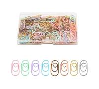 100/200 Pièces Trombone En Métal En Forme De Coeur Trombones Colorés Pince De Fichier Pour Document Note Papier Carte Postale Organisation Clips Décoratifs