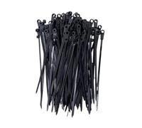 100/200Pcs Screw Hole Nylon Cable Ties Adjustable Self Locking Cord Organizer Straps Fastening Loop(Black 100PCS)