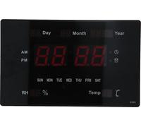 100?240V Horloge digitale LED Horloge murale multifonction avec affichage de la température, de l'humidité et du calendrier perpétuelEU