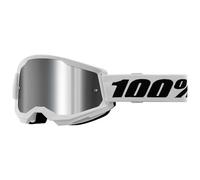 100percent Strata 2 Goggles Clair,Blanc Mirror Silver Lens/CAT3 White