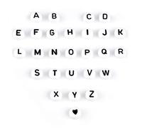 100-300 pièces 7mm Perles acryliques Blanches Lettre Noire Ronde Plate Alphabet Perles en Vrac pour Les Femmes Fabrication de Bijoux Collier à Faire soi-même perlesIntelligence Pratique.