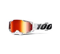 100% Lunettes de motocross Armega – écran miroir rouge, verre CAT3