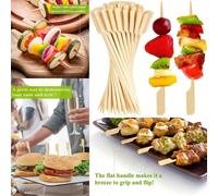 100/50/10 pièces Brochettes de barbecue en bambou - convient pour les amuse-gueules, les fruits et les viandes, les brochettes à barbe à papa, les brochettes à hamburgers - idéal pour les fêtes, les a