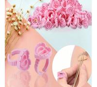 100/50/20/10 pièces Porte-anneau de colle à cils, outil de goutte jetable en forme de cœur rose et triangle pour extension de cils et microblading ABS