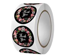 100/500 Pcs/lot Mignon Fleur Merci Série Ronde Autocollant Sceau Labes Mutifonction Bricolage Cadeaux Décoratifs Étiquettes Paquet pour la Cuisson