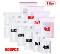 100-500 pièces petits sacs en plastique à fermeture éclair sac Transparent refermable sac de stockage sous vide sacs transparents Ziplock stockage des aliments sacs zip White