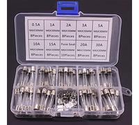 100/72 pièces fusibles en verre à soufflage rapide de voiture fusibles en verre de voiture 0.2-20A 0.5-30A Kit assorti for aspirateur de gonfleur de lumière de voiture Câblage de protection (Color :