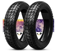 100/90-10 Pneu Neige Tubeless Aggressif, 100/90/10 8PR Charge 64J, 100 90 10 Robuste 10 Pouces pour Scooter Avant Arrière(2pcs)