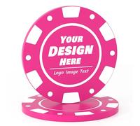 100 à 1 000 jetons de poker personnalisés pour 9 couleurs, jetons de boisson imprimés en couleur avec texte d'image du logo, jetons personnalisés pour bar, fête, logo d'entreprise et promotions (rose