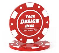 100 à 1 000 jetons de poker personnalisés pour 9 couleurs, jetons de boisson imprimés en couleur avec texte d'image du logo, jetons personnalisés pour bar, fête, logo d'entreprise et promotions (rouge