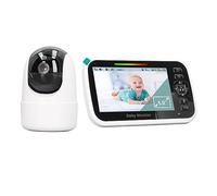 100 à 240V 5 Pouces écran LCD Vidéo bébé Moniteur Intelligent Surveillance de la Température 2 Voies Parlant bébé Moniteur Caméra avec Berceuse (Prise UE)