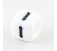 100 à 500 perles carrées blanches et noires en acrylique, lettres mélangées, pour la création de bijoux et autres accessoires DIY - B08402-I-500pcs