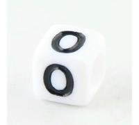 100 à 500 perles carrées blanches et noires en acrylique, lettres mélangées, pour la création de bijoux et autres accessoires DIY - B08402-O-500pcs