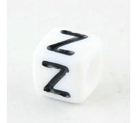 100 à 500 perles carrées blanches et noires en acrylique, lettres mélangées, pour la création de bijoux et autres accessoires DIY - B08402-Z-500pcs