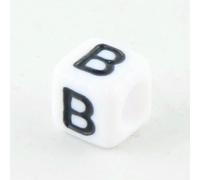 100 à 500 perles carrées blanches et noires en acrylique, lettres mélangées, pour la création de bijoux et autres accessoires DIY - B08402-B-500pcs