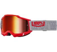 100% Masque cross Accuri 2 Gatorback verres miroir Rouge & Gris