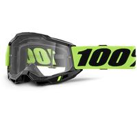 100% Accuri II Essential Lunettes de motocross, noir/jaune néon