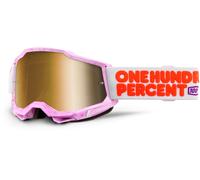 100% Accuri II Hundreds Lunettes de motocross, Blanc/Rose