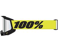 100% Accuri II V2 Chrome Essential Lunettes de motocross, Jaune néon