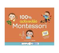100% Activités Montessori - Avec 1 Ardoise, 1 Feutre Effaçable, 154 Autocollants Et 32 Cartes-Mots Prédécoupées