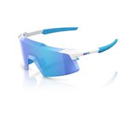100% Aerocraft Glasses - Matte White / HiPER Blue Mirror Lens Clothing NEUF