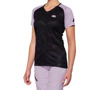 100% Airmatic Black/Lavender Maillot de vélo à manches courtes pour dames, noir/violet, Taille S