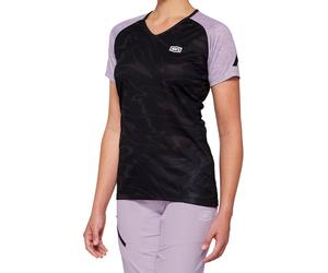 100% Airmatic Black/Lavender Maillot de vélo à manches courtes pour dames, noir/violet, Taille XL
