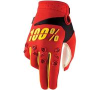 100% Airmatic Gants de Motocross, rouge/jaune, Taille S
