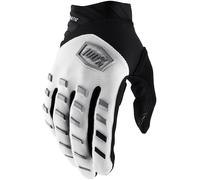 100% Airmatic Gants de vélo, Blanc/Noir, Taille S