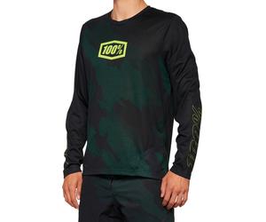 100% Airmatic LE Maillot de vélo à manches longues, noir/vert, Taille L