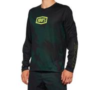 100% Airmatic LE Maillot de vélo à manches longues, noir/vert, Taille M