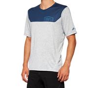 100% Airmatic Maillot de vélo à manches courtes, gris-bleu, taille S pour homme
