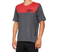 100% Airmatic Maillot de vélo à manches courtes, gris-rouge, taille L pour homme