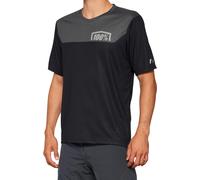 100% Airmatic Maillot de vélo à manches courtes, noir-gris, taille XL pour homme