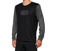 100% Airmatic Maillot de vélo à manches longues, noir/gris, Taille S