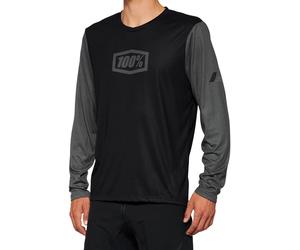 100% Airmatic Maillot de vélo à manches longues, noir-gris, taille S pour homme