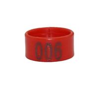 100 anneaux de pied numérotés de 1,6 cm, 1,8 cm et 2 cm, de 001 à 100, pour l'identification des canards, des oies et des volailles,Rouge,Diamètre intérieur 1,8 cm