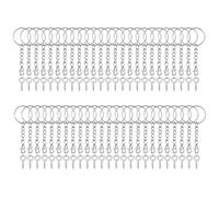 100 Anneaux Porte-Cle 25mm Attache Chaine Fermoir Mousqueton Vise