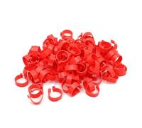 100 anneaux pour cuisses de poulet de 20 mm, adaptés aux canards, pigeons et autres oiseaux,Rouge,Diamètre intérieur 20 mm