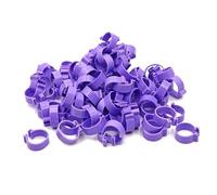 100 anneaux pour cuisses de poulet de 20 mm, adaptés aux canards, pigeons et autres oiseaux,Violet,Diamètre intérieur 20 mm