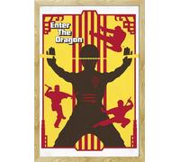 100 ans Warner Bros. - Poster - Enter the Dragon + cadre interchangeable, Shinsuke® Maxi MDF hêtre, vitre acrylique
