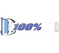 100% Armega Essential Chrome Lunettes de motocross, Blanc/bleu