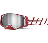 100% Armega Essential Chrome Lunettes de motocross, Rouge/Blanc