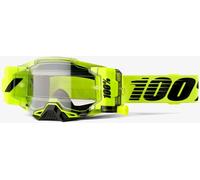 100% Armega Forecast Roll-Off Lunettes de motocross, jaune/noir, Taille unique