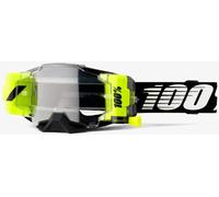 100% Armega Forecast Roll-Off Lunettes de motocross, Noir/Blanc, Taille unique