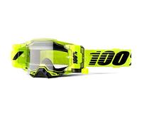 100% Armega Forecast Roll-Off Lunettes de motocross (Yellow/Black,One Size)