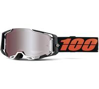 100% Armega HiPER Black Tail Lunettes de motocross, noir-blanc-orange pour homme