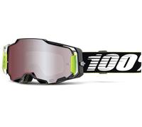 100% Armega HiPER Racr Lunettes de motocross, Noir/Blanc/Vert, Taille unique